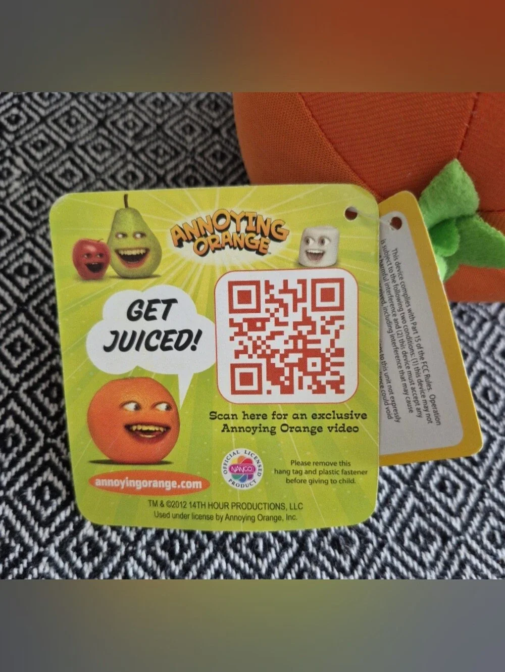 New With Tags 2012 Annoying Orange Talking Fruit Plush Toy